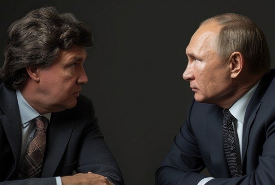    Машинное представление Такера Карлсона и Владимира Путина