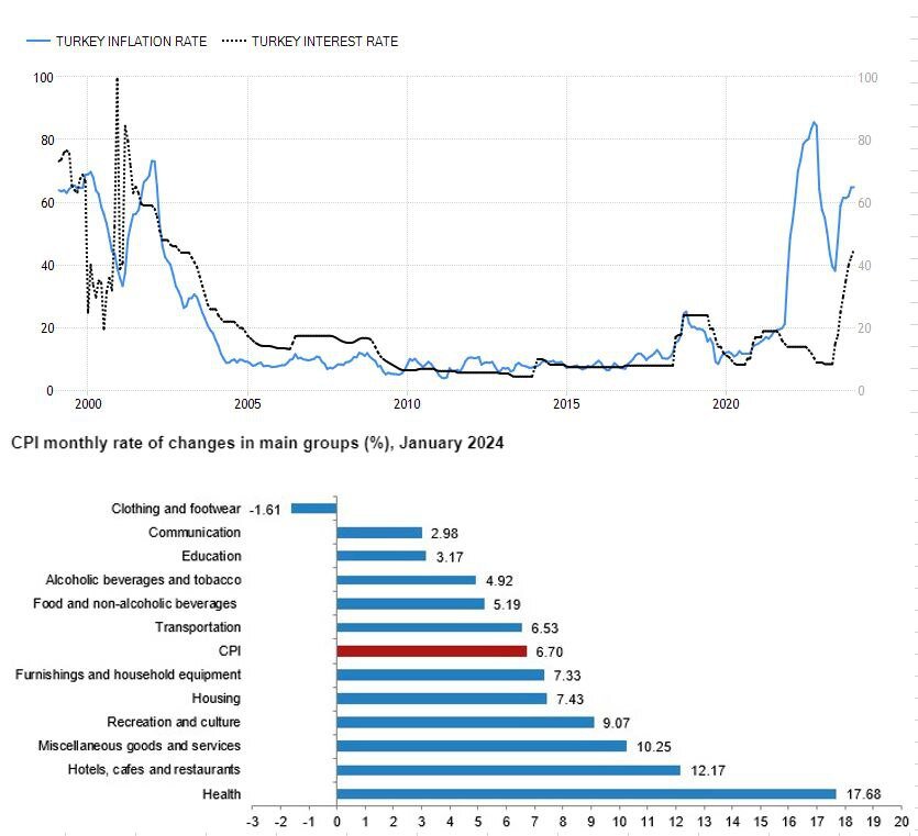 Инфляция в турции 2024 на сегодня