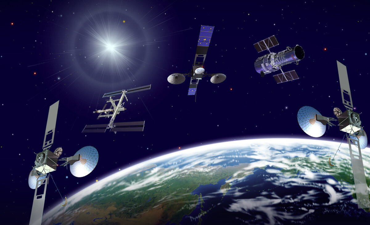 5 искусственных спутников земли. Спутник в космосе. Современные спутники земли. Спутник на орбите. Космическая радиосвязь.