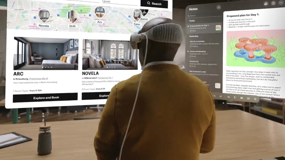 В пространстве вокруг себя можно открыть сколько угодно окон и реорганизовывать их щелчком пальцев. Точнее, щипком.