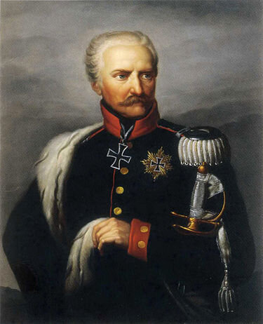 Чёрный мундир, красные обшлага. Генерал-фельдмаршал Блюхер.