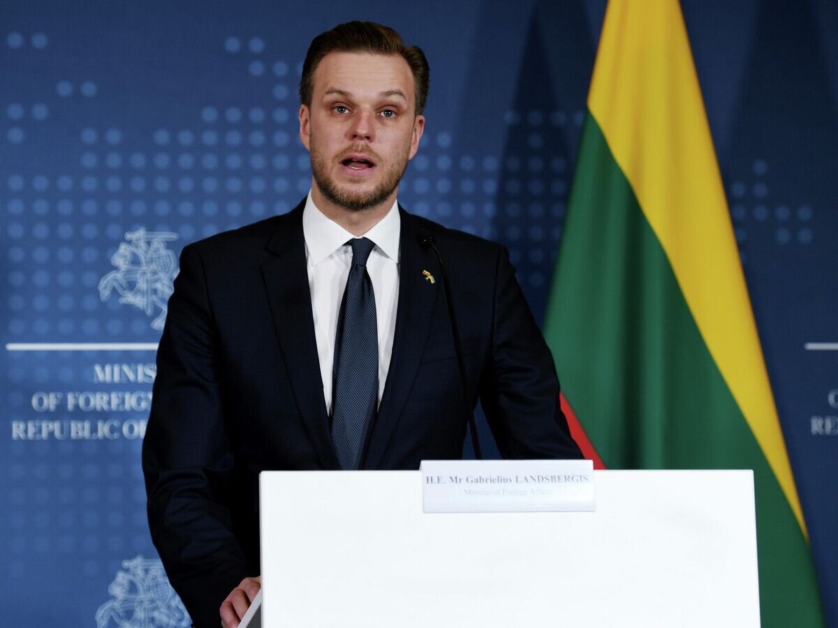    Министр иностранных дел Литвы Габриэлюс Ландсбергис© AP Photo / Olivier Douliery