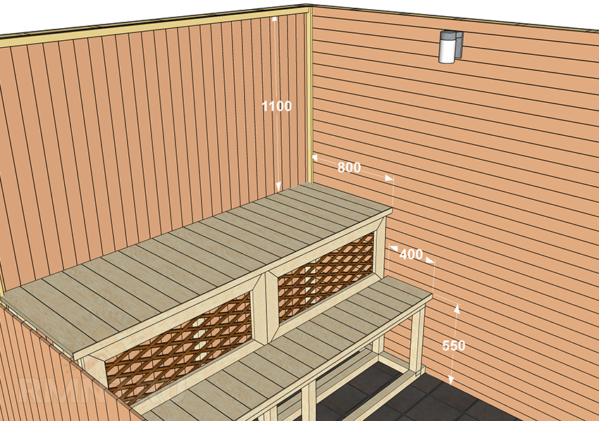 Размер полка в парилке бани фото Как недорого построить полки для парной в бане Строительный портал RMNT.RU Дзен