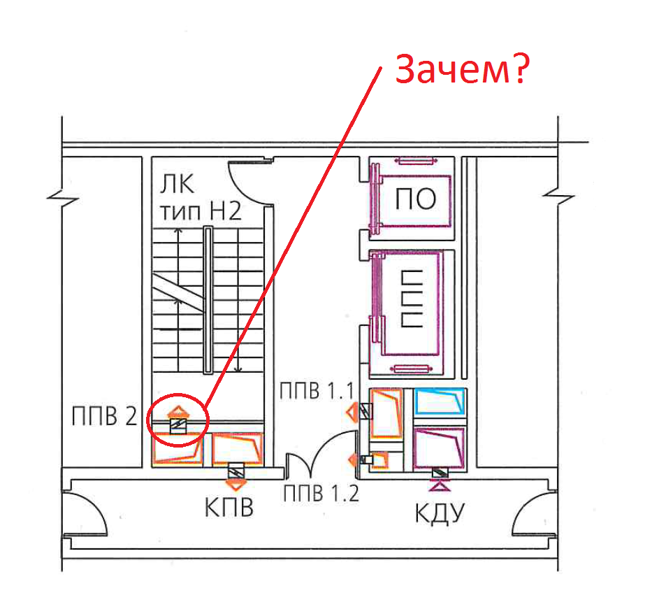 Рис. 6 Противопожарные клапаны в объеме Н2