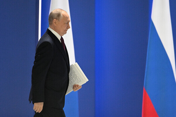 Перед началом ежегодного послания президента РФ Владимира Путина Федеральному собранию в Гостином дворе, 21 февраля 2023 года / Павел Бедняков/РИА Новости