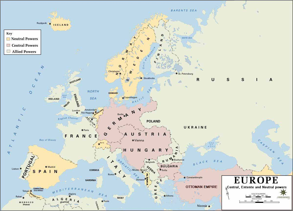 Военные блоки в 1914 году