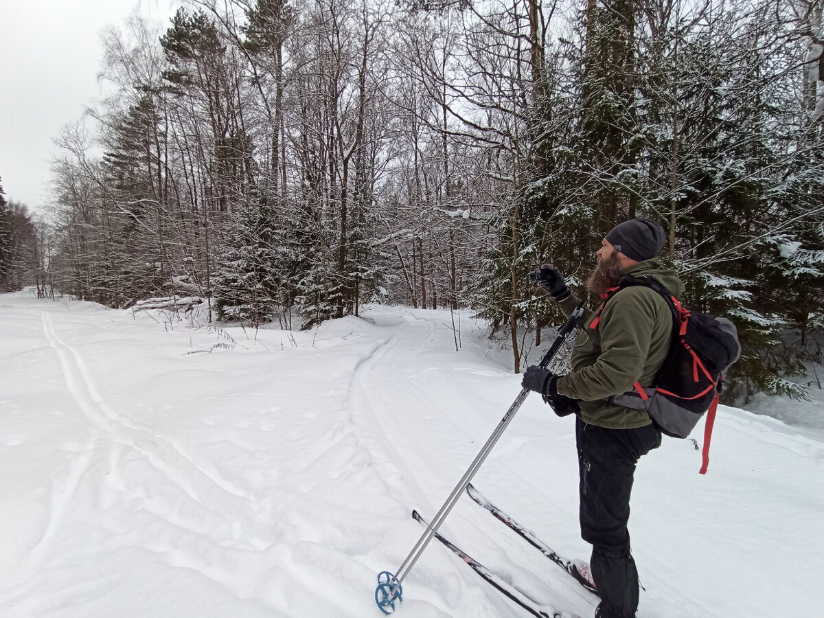 2. Развилка. Налево уходит лыжня, проложенная некоторое время назад Александром