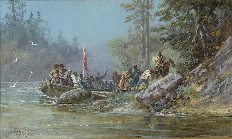 Сибирские казаки исследуют новые земли. Источник: Wikimedia Commons