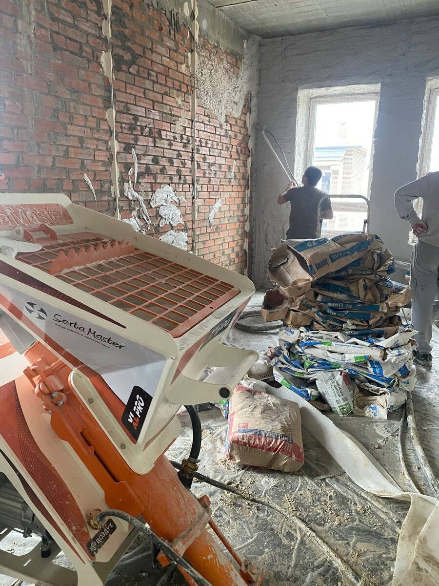 Работа штукатурной станции SertaMaster XL PRO 