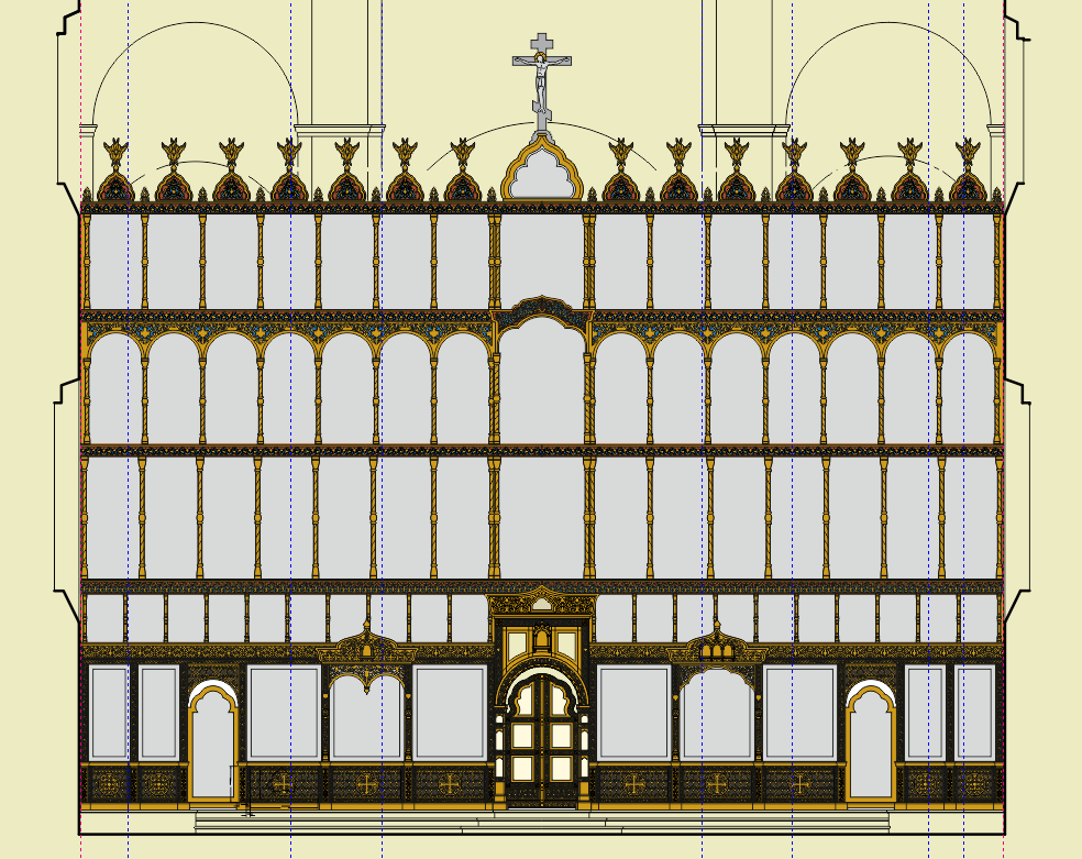 Эскиз иконостаса для Благовещенского Собора