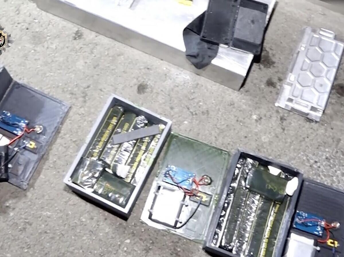    Взрывные устройства, направлявшееся из Одессы в Воронеж для осуществления теракта© Служба госбезопасности Грузии