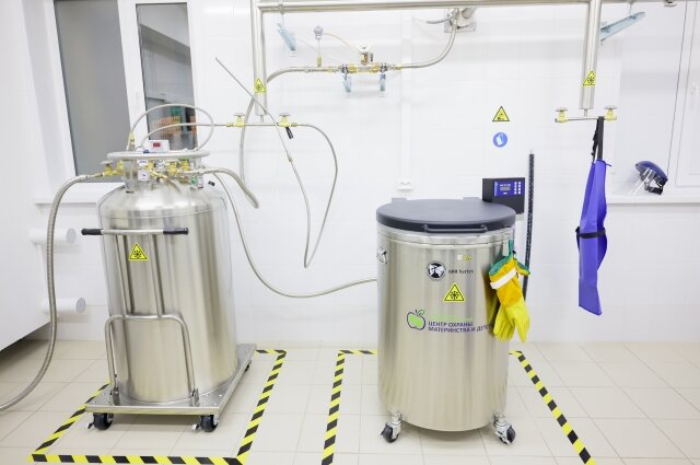    на цокольном этаже медцентра расположено крио­хранилище и помещение для подготовки к замораживанию стволовых клеток. Фото: Правительство Красноярского края/ Александр Черных,