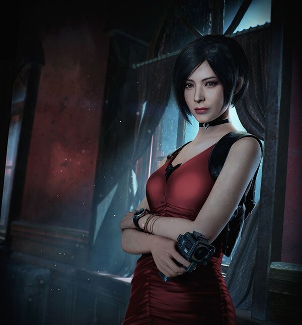 Эйда из Resident Evil 2 в одном из своих многочисленных красных платьев.