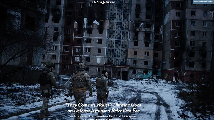 ЖУРНАЛИСТЫ THE NEW YORK TIMES УВЕРЕНЫ: ЦЕЛЬ РОССИИ СЕЙЧАС — ПОЛУЧИТЬ ПРЕИМУЩЕСТВО В УКРАИНСКОМ КОНФЛИКТЕ. СКРИНШОТ СТРАНИЦЫ САЙТА ИЗДАНИЯ