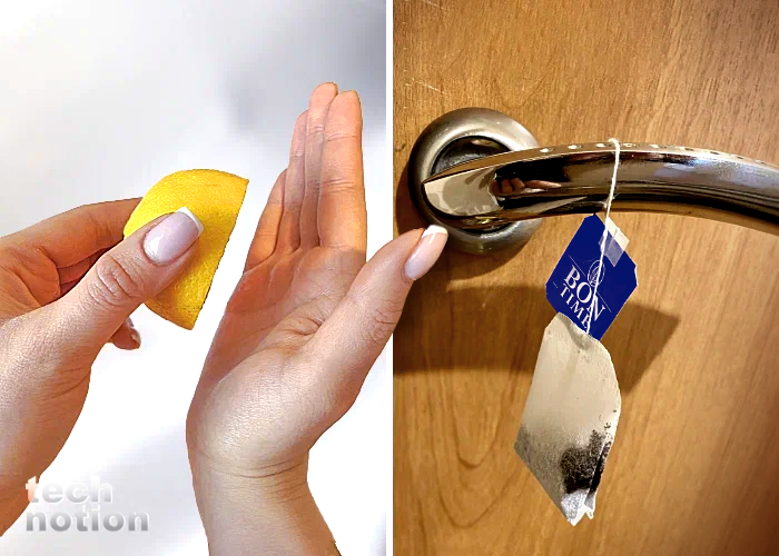 Зачем чайный пакетик вешать на ручку двери, а лимоном тереть руки / Изображение: дзен-канал technotion