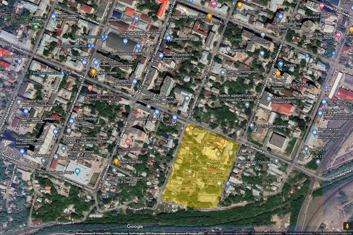 Квартал №30 на карте современной Самары 