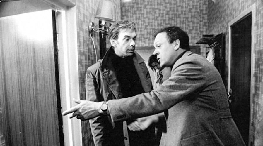 Алексей Баталов и Владимир Меньшов на съемках фильма "Москва слезам не верит", 1979