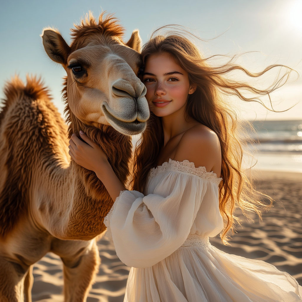 Девушка и верблюд