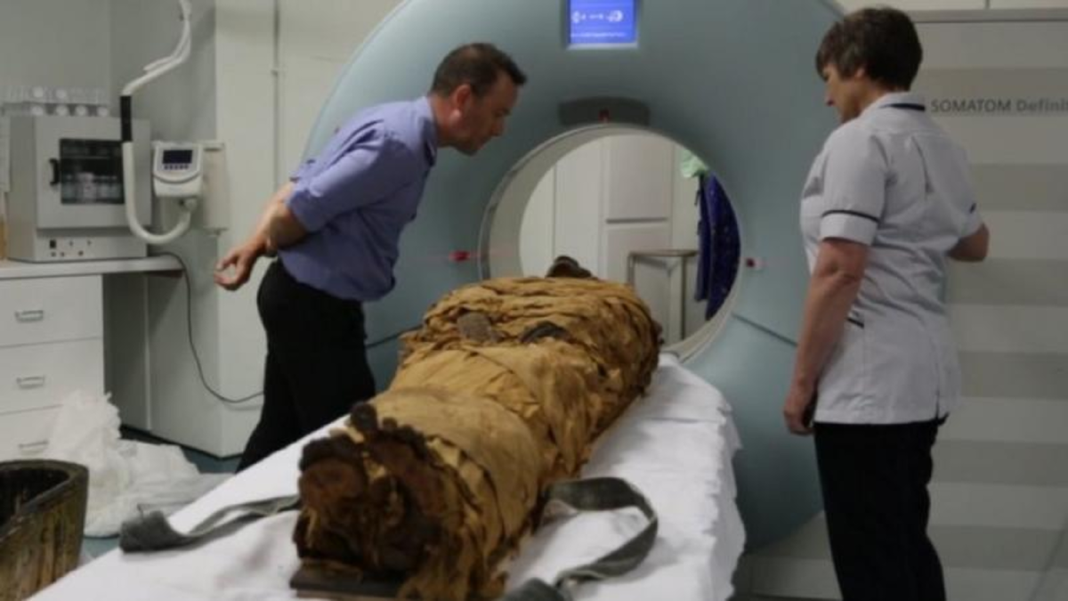 Сканирование мумии Несямуна с помощью магнитно-резонансного томографа. Источник: https://www.bbc.com/