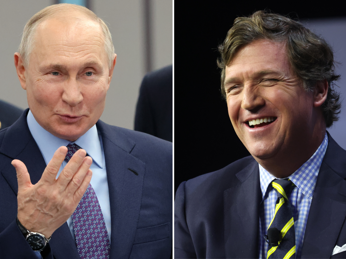 Взято с Newsweek. В.В. Путин и Т. Карлсон
