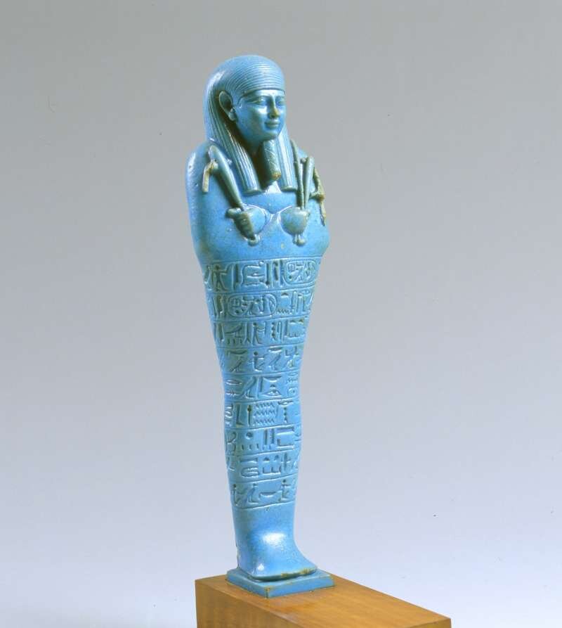 Ushabti (ειδώλιο) του Nectanebo II από μπλε φαγεντιανή.  4ος αιώνας π.Χ  Αιγυπτιακό Μουσείο, Τορίνο.  Ανοιχτή πηγή