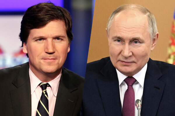 Такер Карлсон и Владимир Путин / AP/РИА Новости