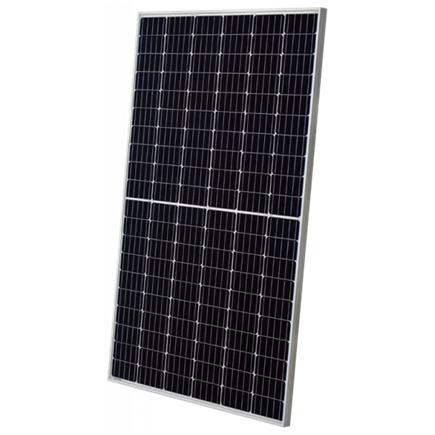 Рис 6 Солнечная панель с применением технологии Half-Sell и Тwin-power. ВВ=5. Технологию PERC увидеть визуально можно только в сравнении с модулем изготовленным без применения технологии с обратной стороны при яком солнечном свете. Панель по технологии PERC будет меньше пропускать сквозь себя свет.