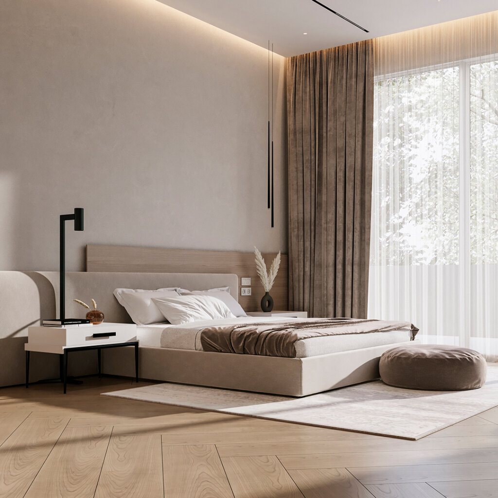 Спальня в стиле софт минимализм (фото 2, источник pinterest.com)