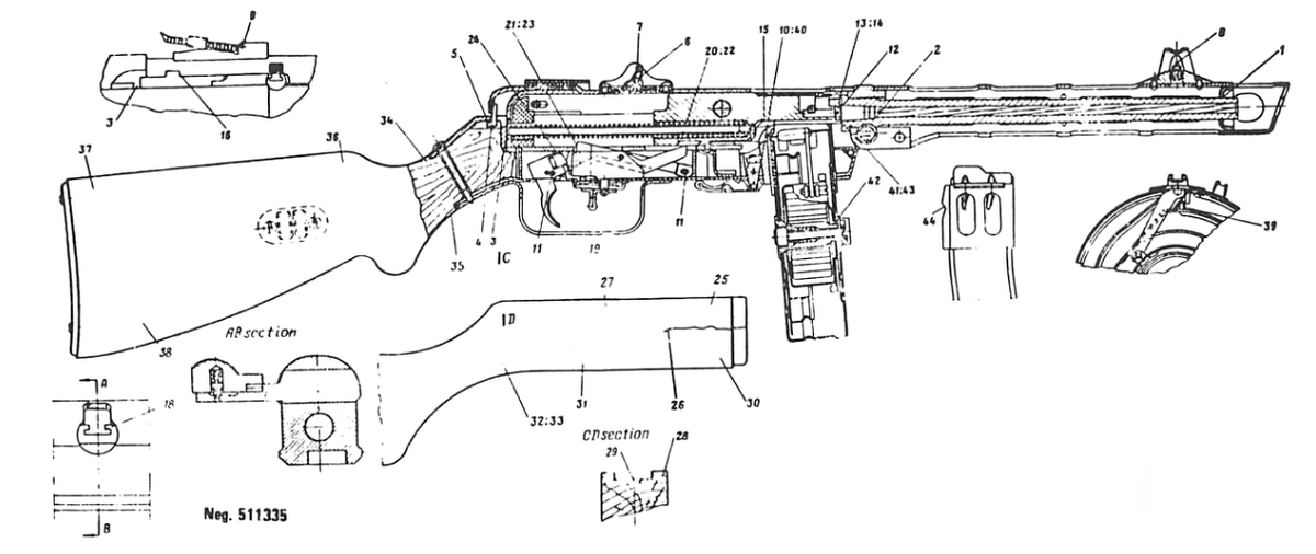 Пистолет-пулемет ППШ-41 - Чертежи, 3D Модели, …