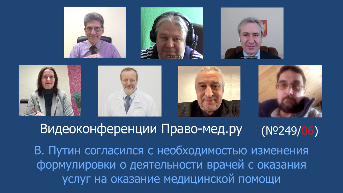Видеоконференция Право-мед.ру № 249/06 от 6 февраля 2024 года