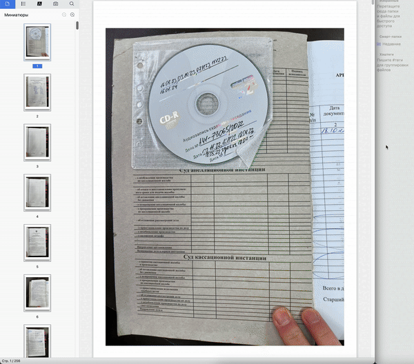 Как выглядит читаемый том 250 стр. в формате PDF размером 50 Мб