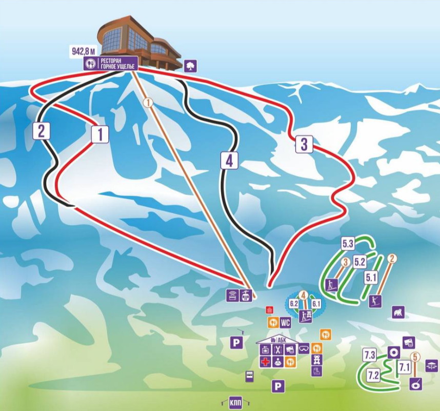 Схема трасс с официального сайта на сезон 23/24