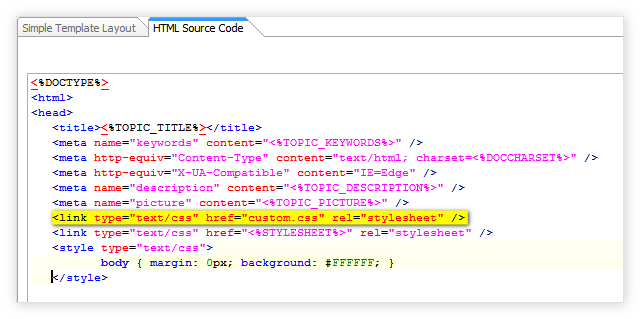 Подключение таблицы стилей