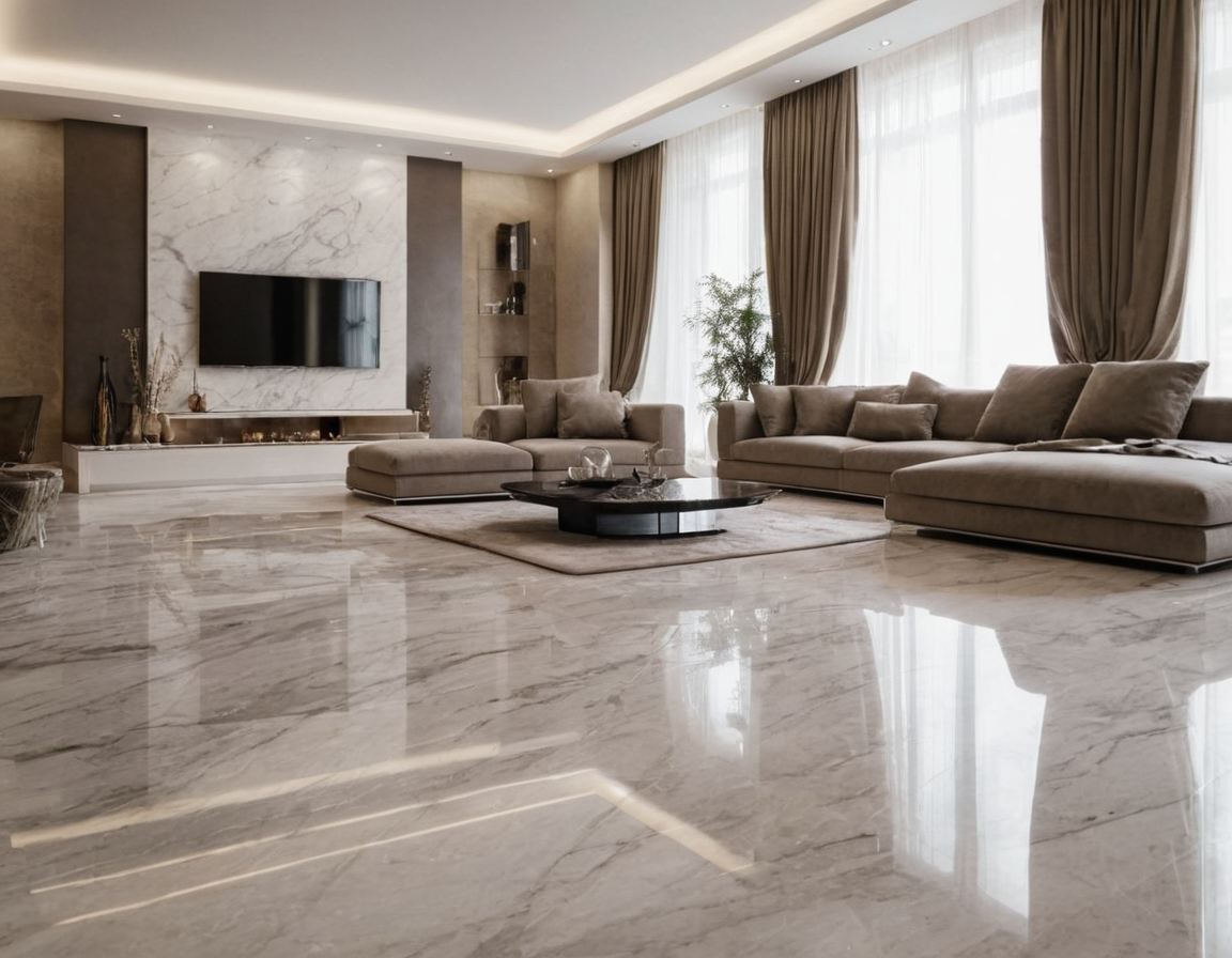 мраморный пол из микроцемента