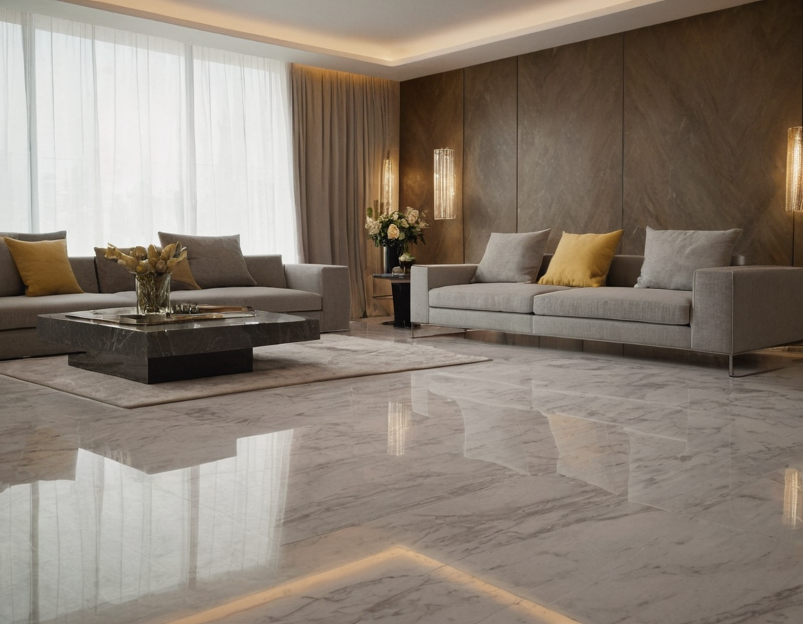 Микроцемент в гостинной 