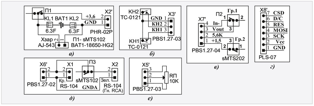 Рис. 2. Схема дополнительных устройств прибора