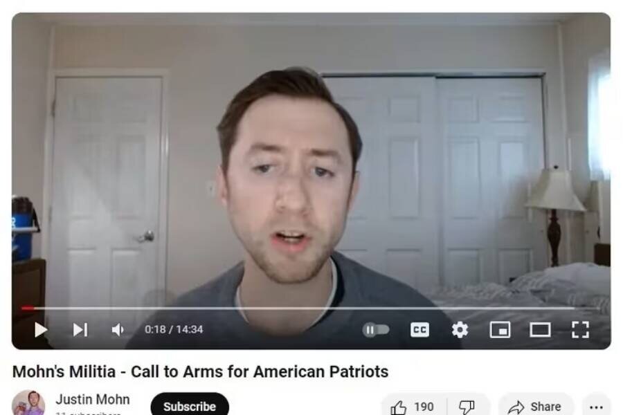    Скриншот видео Джастина Мона на YouTube до удаления /YouTube/Justin Mohn