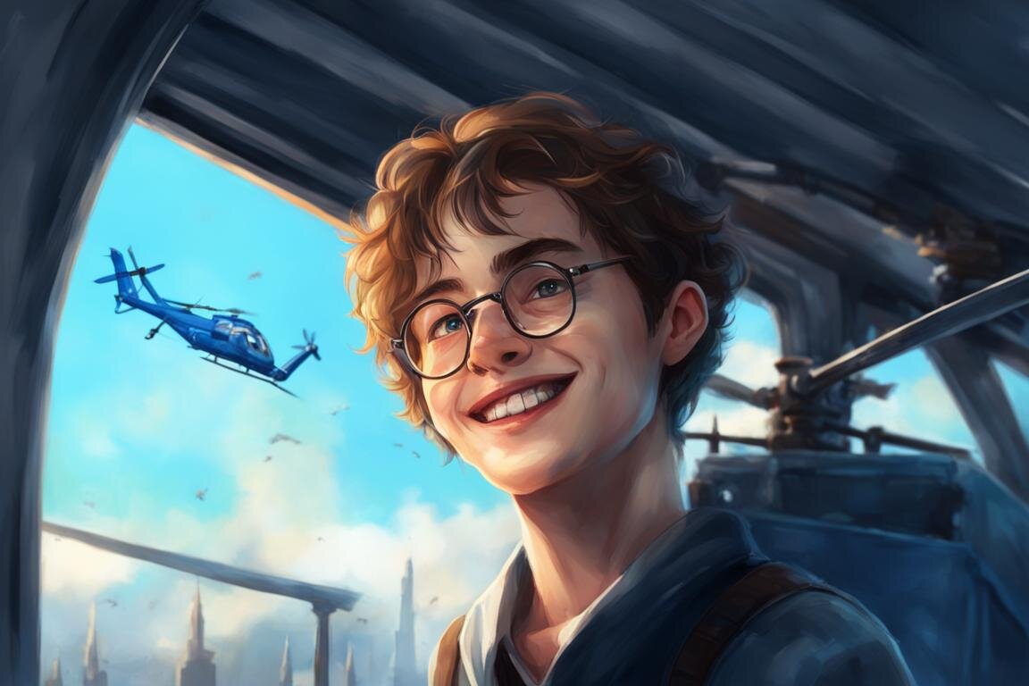 Джеймс в голубом вертолёте. Художник: Кандинский Н. С.