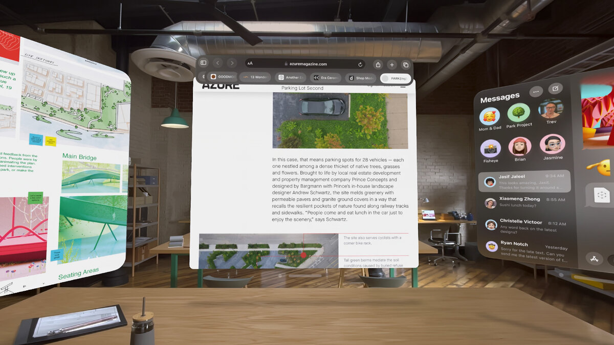 Примерно так видит окружающий мир пользователь в очках Apple Vision Pro