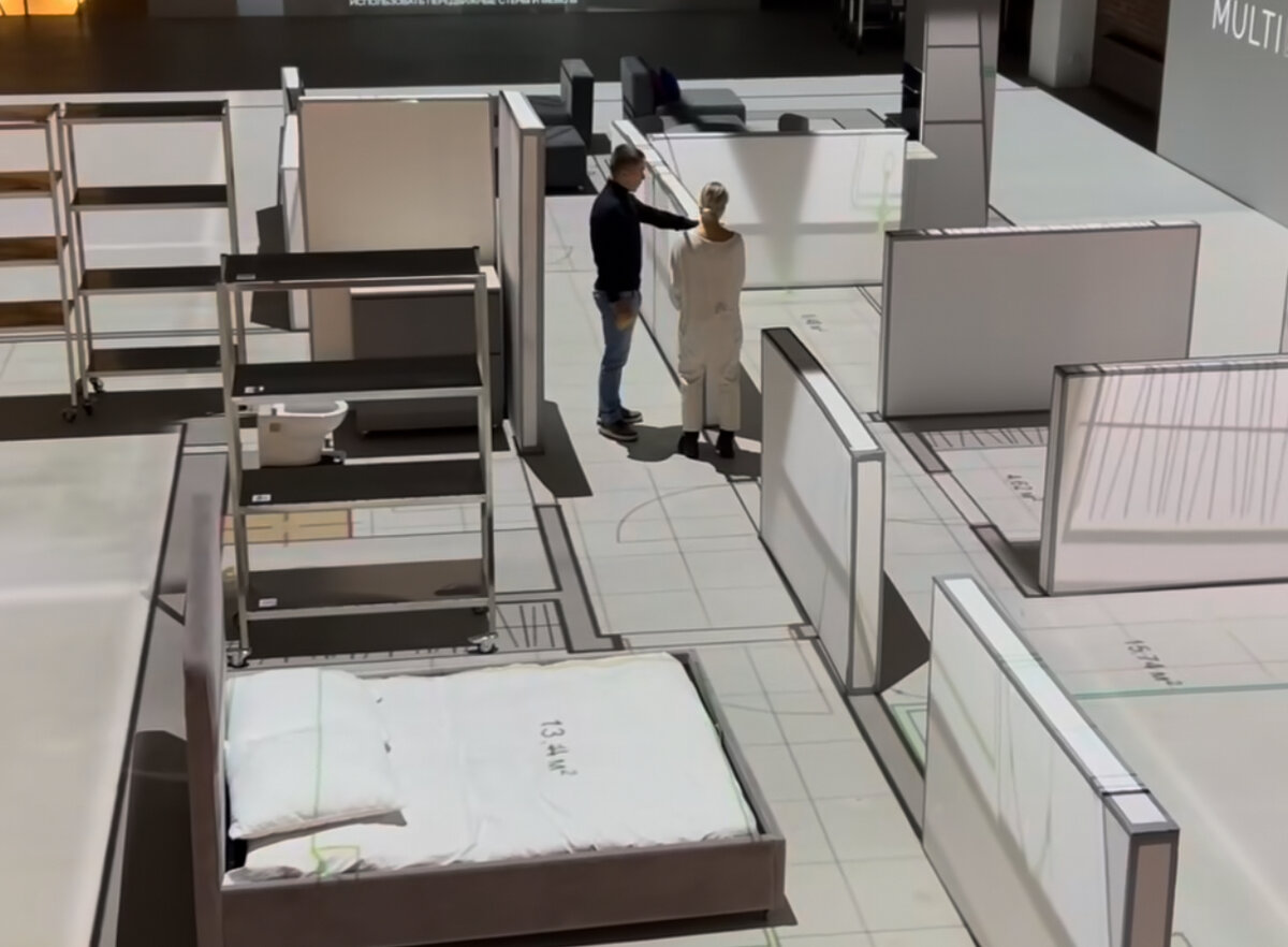 Проекция плана квартиры в натуральную величину 