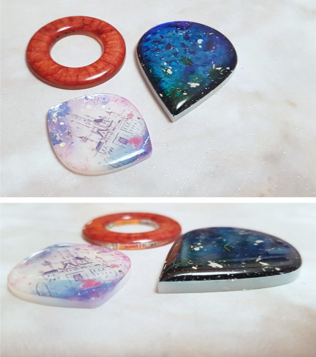 Кабошоны на основе из оргстекла, фото автора