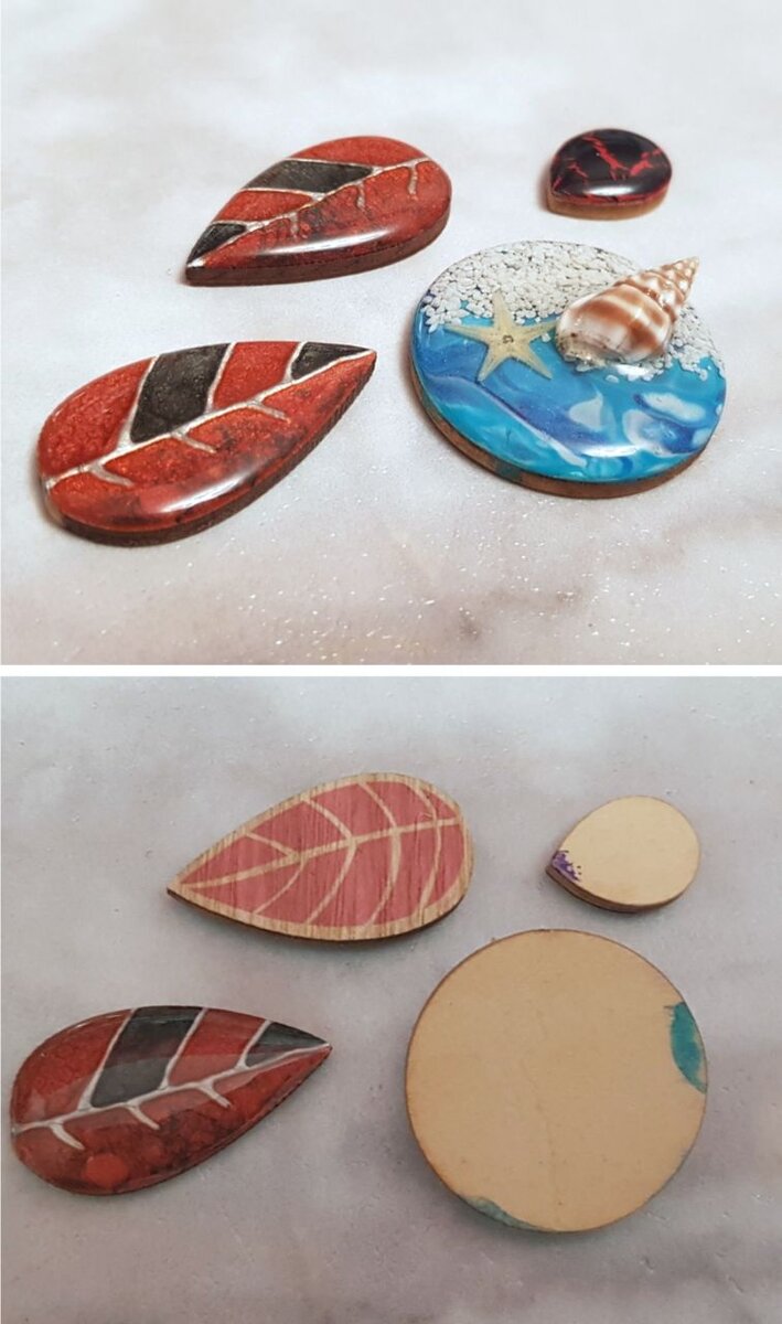 Кабошоны на деревянных основах, фото автора