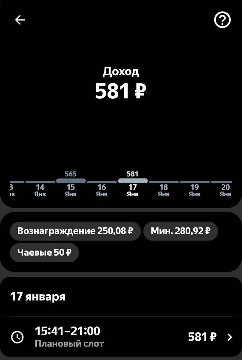 Доход за 5-и часовой слот.