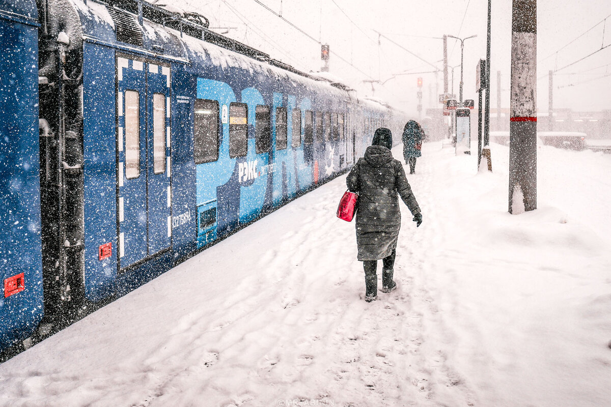 Снегопад в Москве 07.02.2024. Покатался на поездах и порадовался, что не выбрал автомобиль...