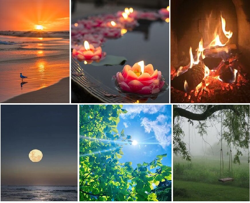 Разнообразие оттенков источника света, окружающих красок, количества света.