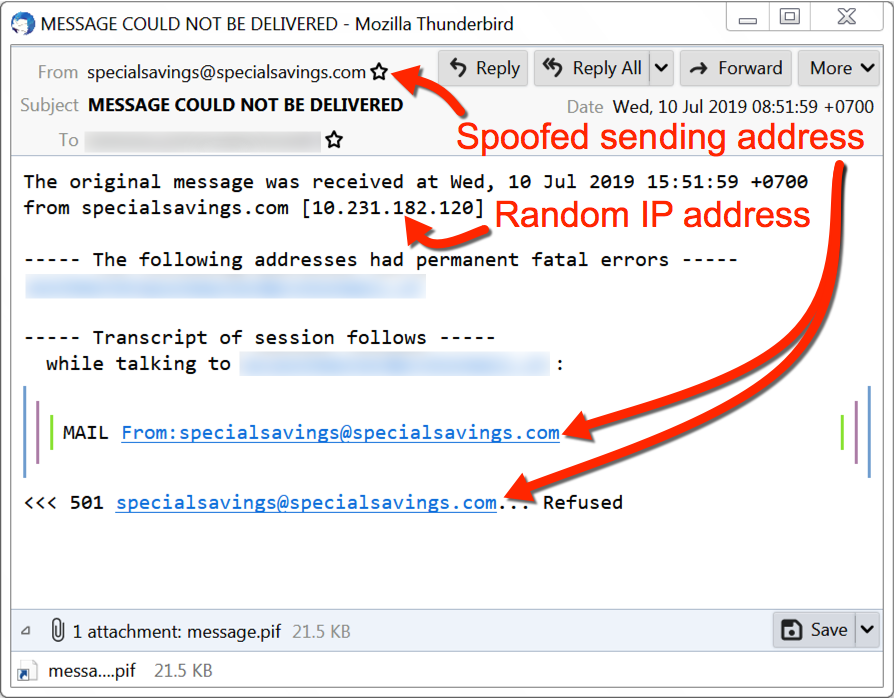 Message not sent перевод
