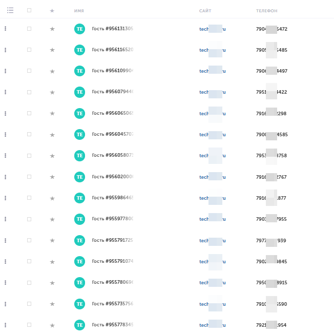 Скрин из личного кабинета определителя телефонов посетителя сайта