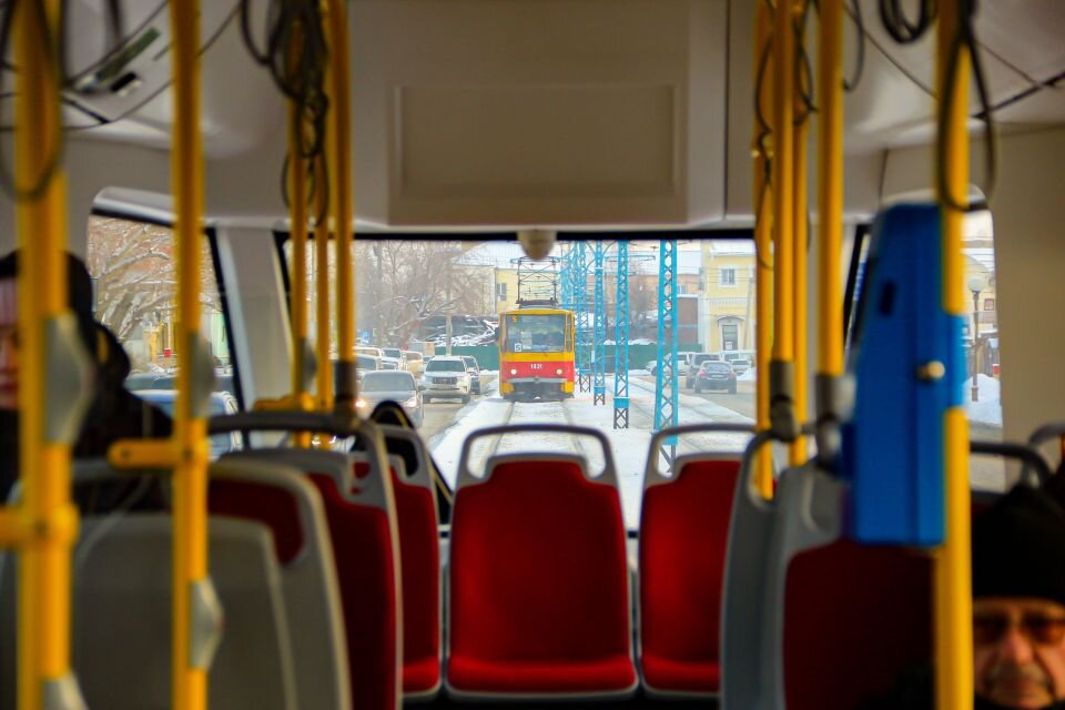 Первый трамвай из Белоруссии, вышедший на маршрут №1 Фото: Виталий Барабаш