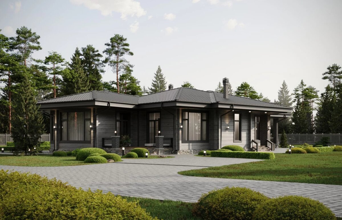 Визуализация домов с кровлей Kriastak в премиальном клубном поселке Lake Villas Club, Московская область.