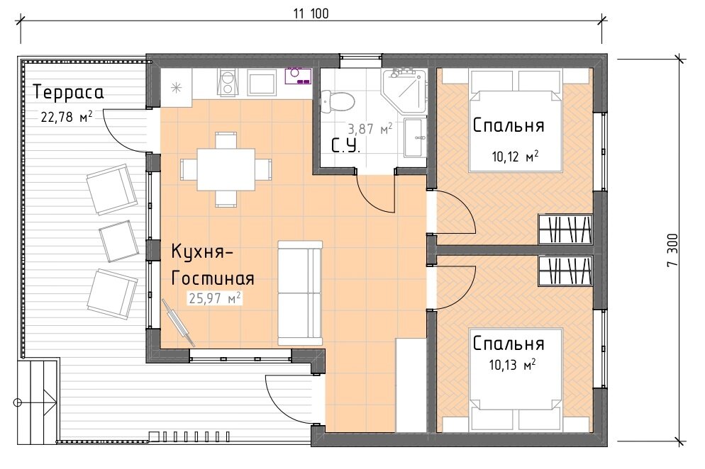 Проект одноэтажного дома 150 м